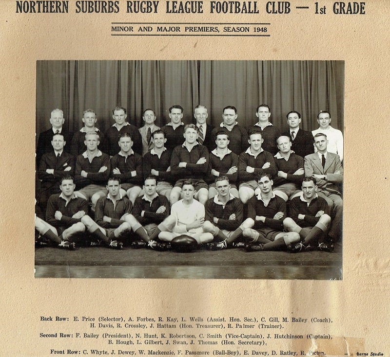 Northern Suburbs First Grade Premiers 1948.