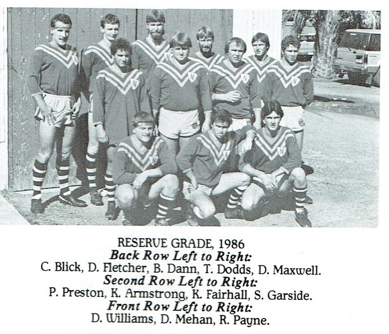 North Newcastle Reserve Grade 1986.