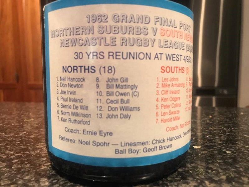 Bottle of Port commemorating the 1962 GF.