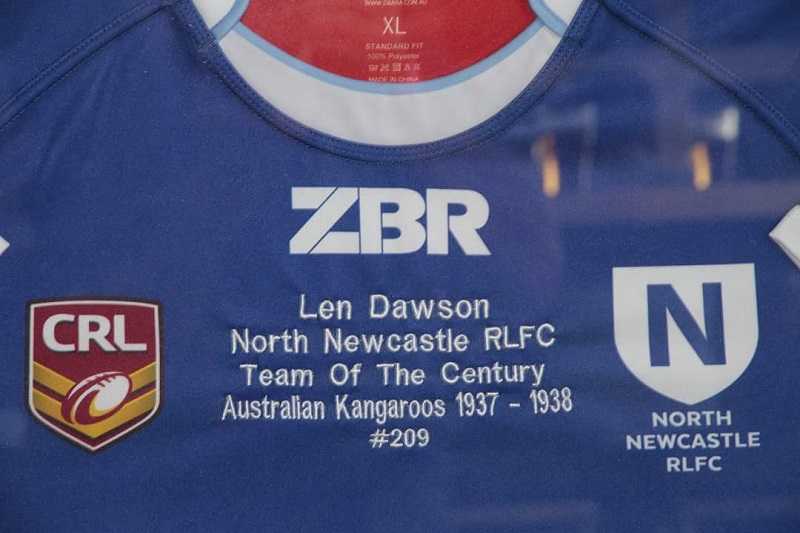 North Newcastle Jumper Honouring Len Dawson.