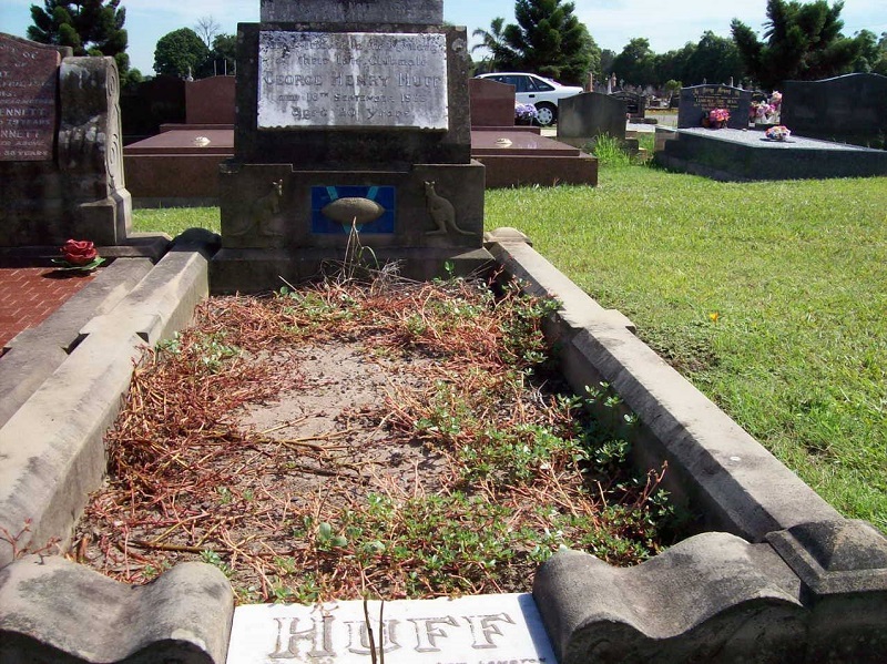 George Huff Grave site at Sandgate.