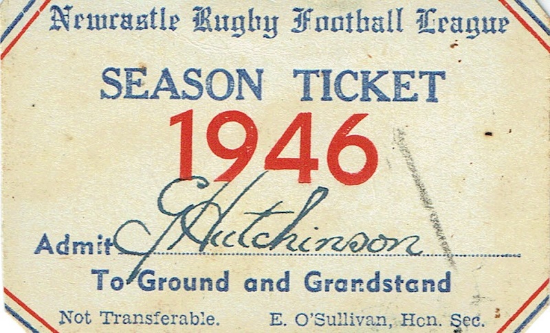 Jack Hutchinson Season Ticket 1946.(Thanks to the Hutchinson Family)