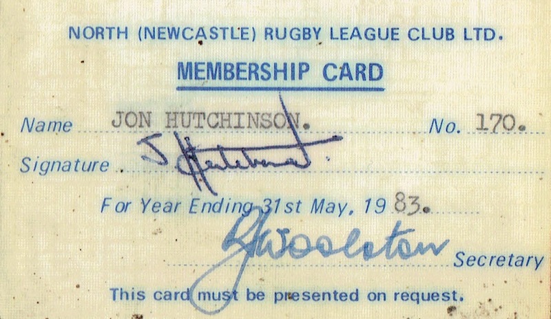 John Hutchinson Memebership card 1983.