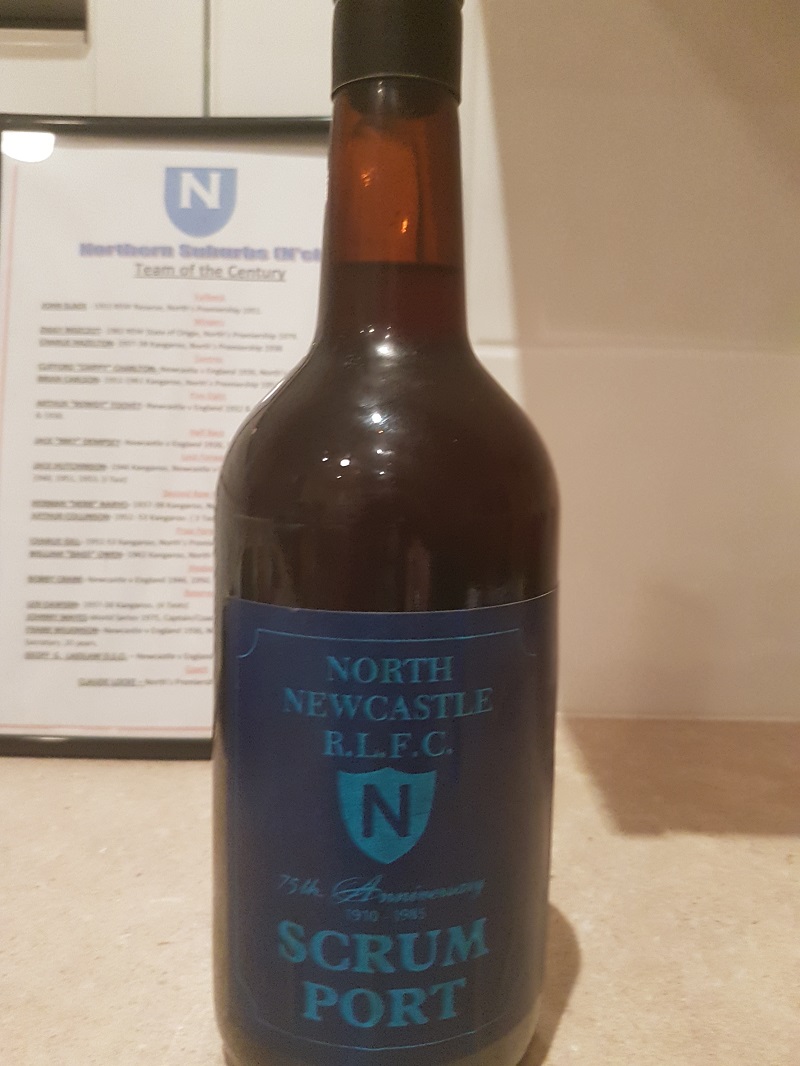 North Newcastle 75th Anniversary Scrum Port 1985.Bottle No 14 (1).Thanks to Robert Woolston.
