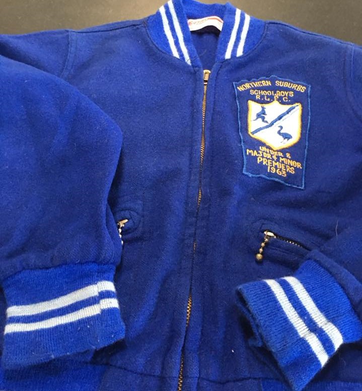 Northern Suburbs Under 8's 1963 Major & Minor Premiers Jacket.Thanks to Lee and Stephen Davies