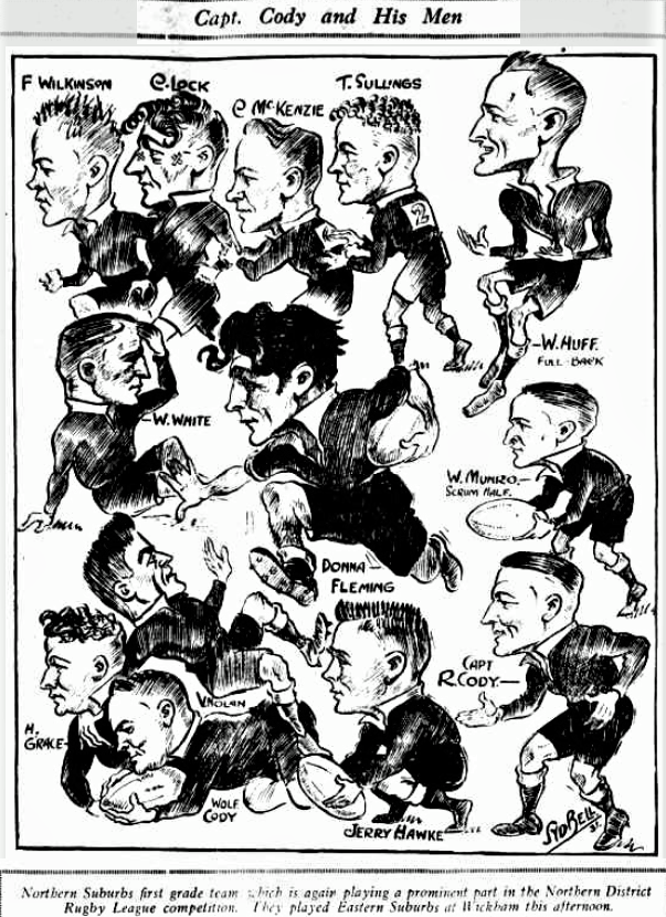 Northern Suburbs Caricatures on players from 1931.