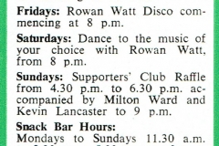 North Newcastle Leagues Club advertisment 1980.