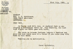Letter to Jack Hutchinson 1945.