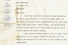 Tom Anderson - Life Membership 1959.