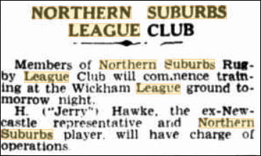 Jerry Hawke appointed Coach 1936.
