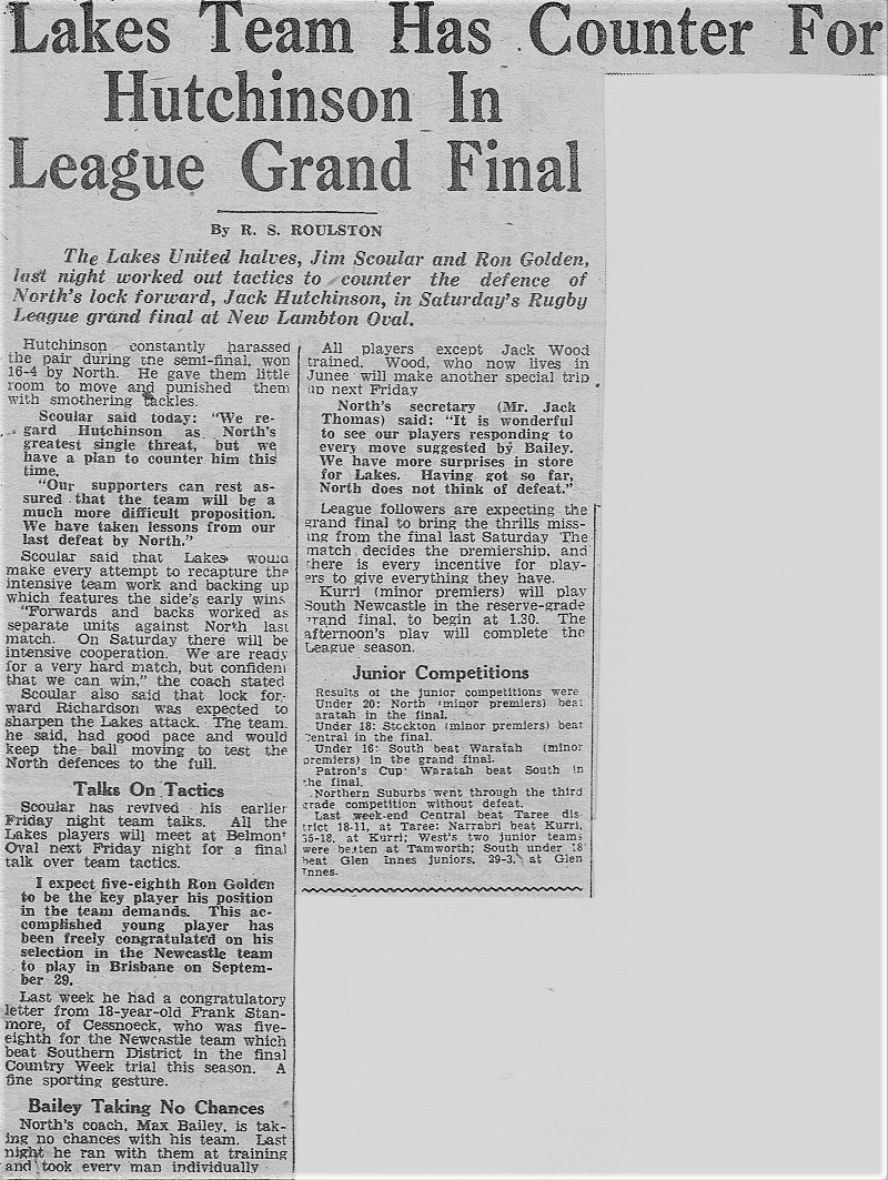 Lakes Team has counter for Hutchinson 1947.