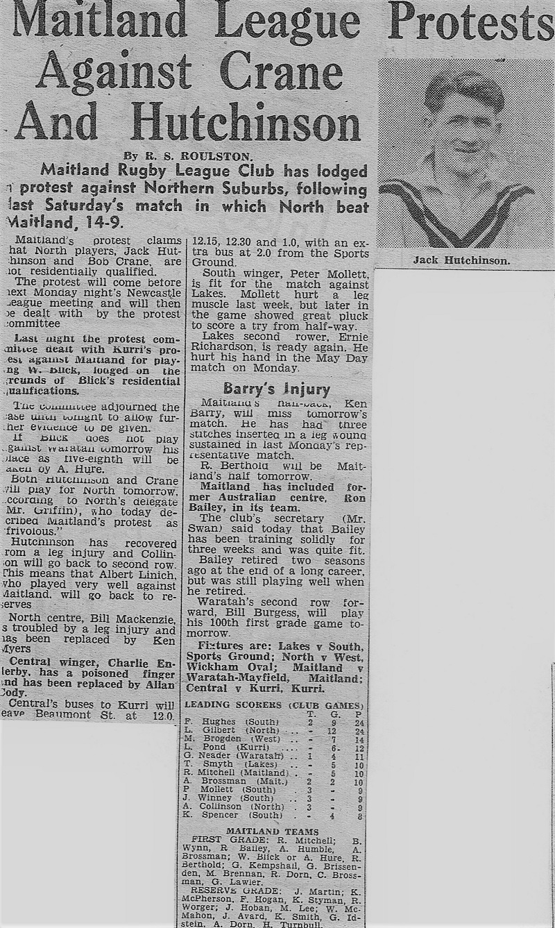 Maitland protest against Crane and Hutchinson 1949
