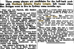 Three players seek half-back position 1946.
