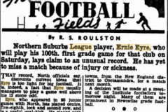 Ernie Eyre 100 games 1947.