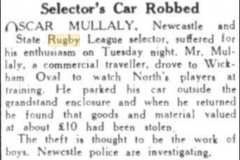 Selector Oscar Mullaly's car broken into.
