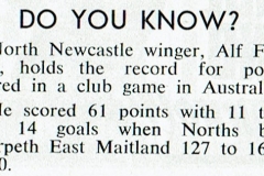 Alf Fairhall Point scoring record in Australia 1940.