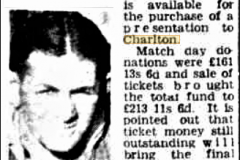 Money raised for Chip Charlton Testimonial 1945.