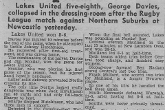 Lakes United player collapses 1947.