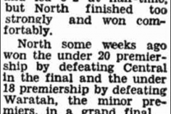 Three Trophies to North's Juniors 1954.