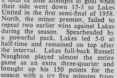 Lakes United defeated Northern Suburbs 1958.