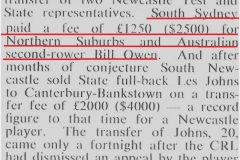 Bill Owen Transfer fee 1963.
