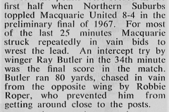 Northern Suburbs vs Macquarie Prelim Final 1967.