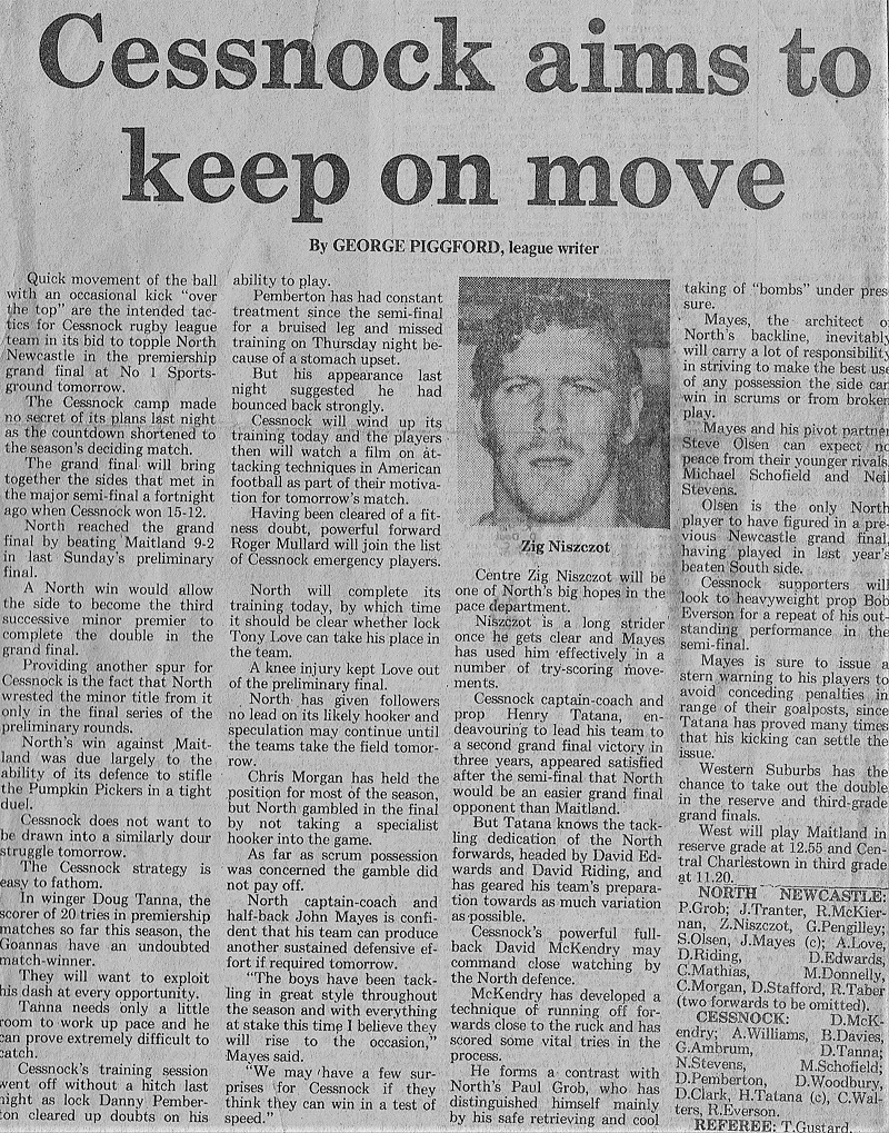 Newcastle Herald Grand Final Preview 1979.