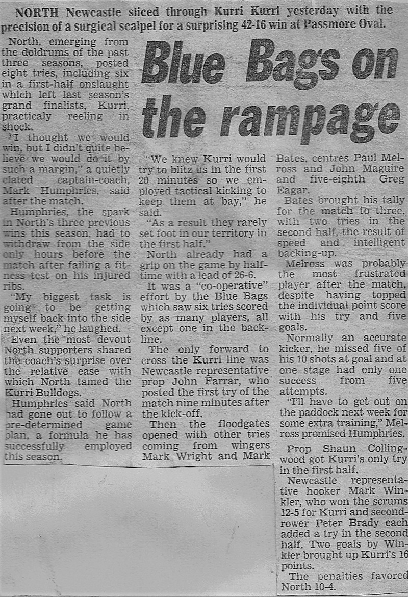 Bluebags on the rampage 1983.
