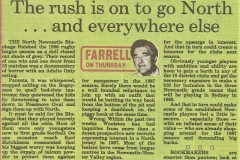 Article on North Newcastle financial viabilty 1986.