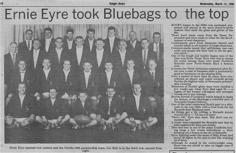 Ernie Eyre 1962. Article from 1990.