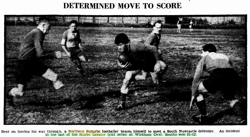 Northern Suburbs vs South Newcastle 1945.