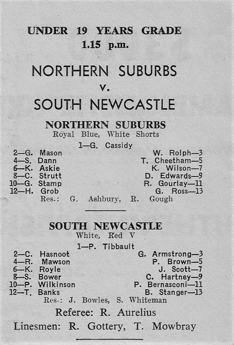 Under 19's Norths Vs Souths 1973.