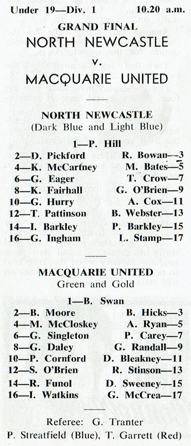 Under 19's 1979 9th sep 1979