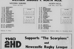 Wests vs Norths Under 17's - Sat 3rd June 1978