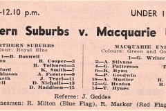 Norths vs Macquarie Under 18's 1964.