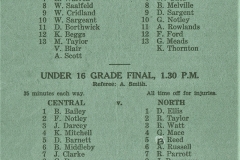 Under 16s Grand Final, Central vs Norths 1957.