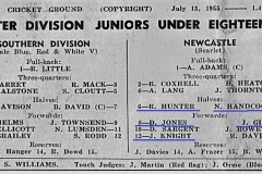 Under 18's Newcastle vs Southern Division 1955