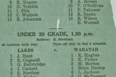 West vs North Under 20s 1957.