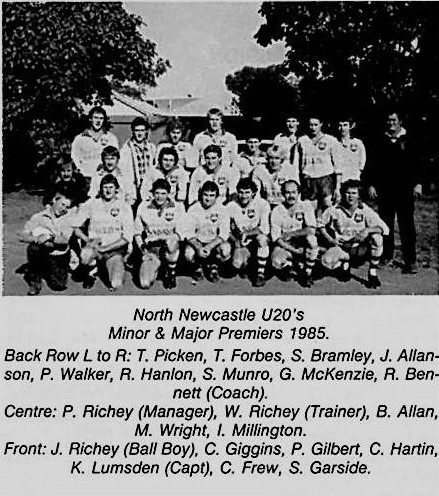 North Newcastle Under 20's Minor and Major Premiers 1985