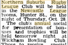 Advertisement for annual club meeting 1954.