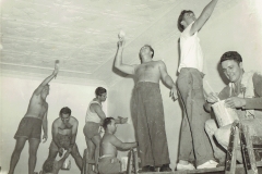 Northern Suburbs Players painting old Fire Station in Wickham,