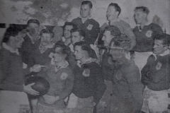 Charlie Gill and players prepare for 1951 Grand Final.