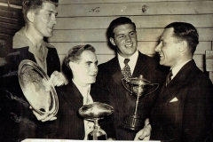 Jack Hutchinson receives his Trophy 100th Game 1950