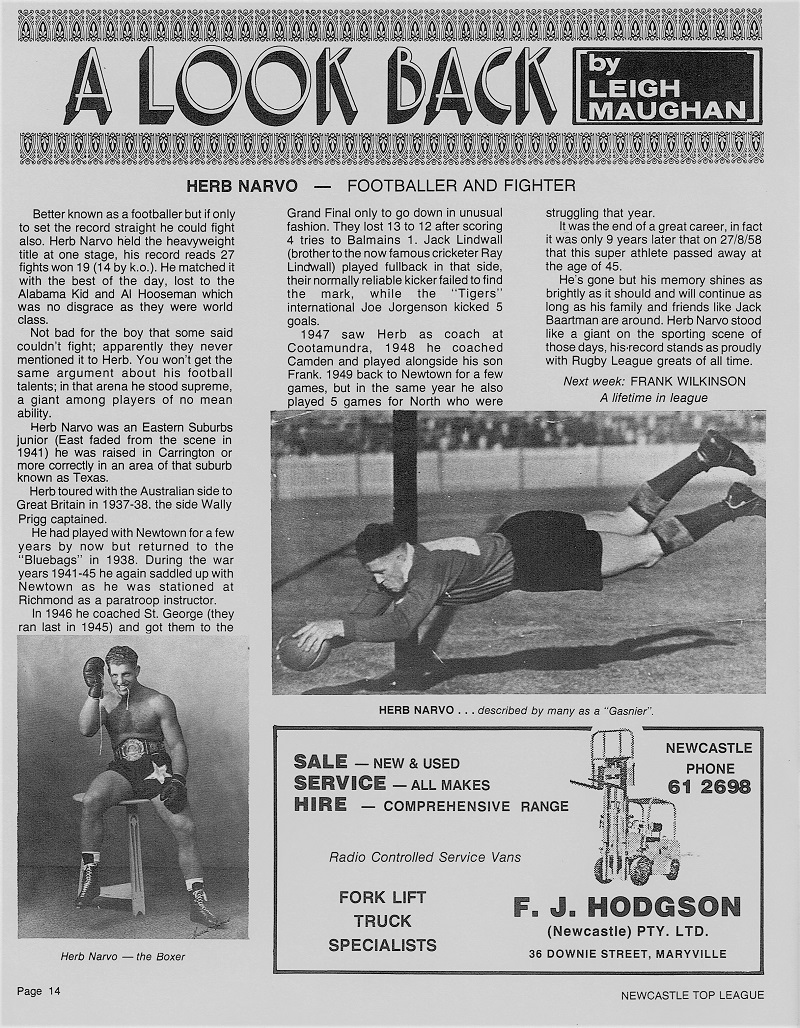 Article on Herb Narvo from 1976