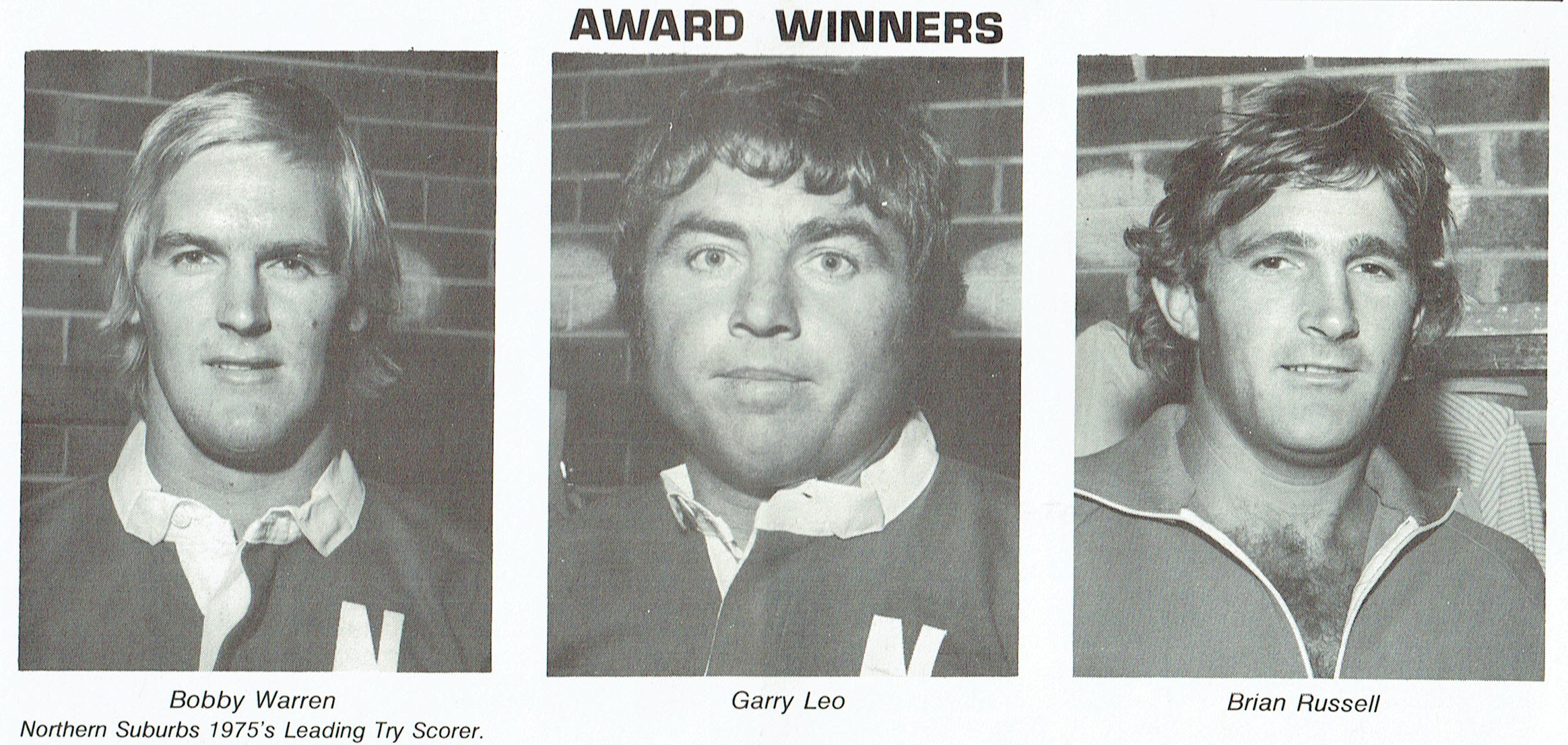 Newcastle Reps Bob Warren,Garry Leo and Brian Russell 1975