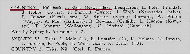 John Slade Country Firsts 18th May 1957.