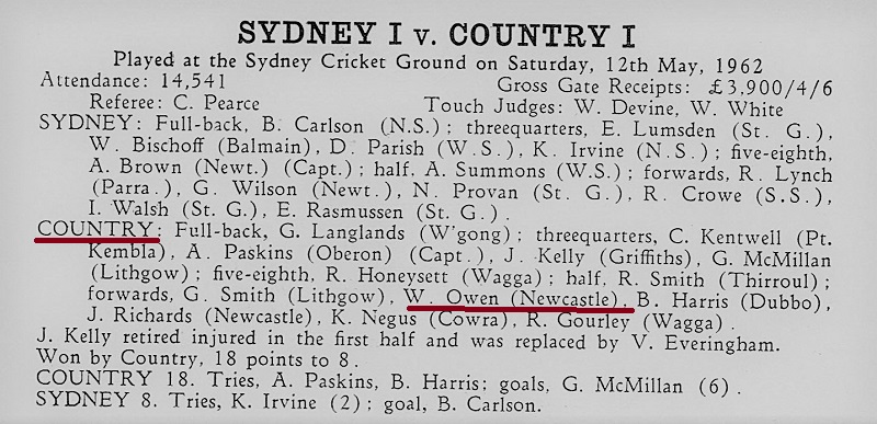 Bill Owen Country Firsts 1962.