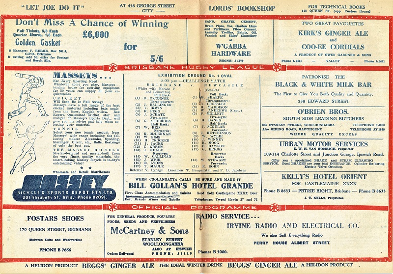 Brisbane vs Newcastle 1948.