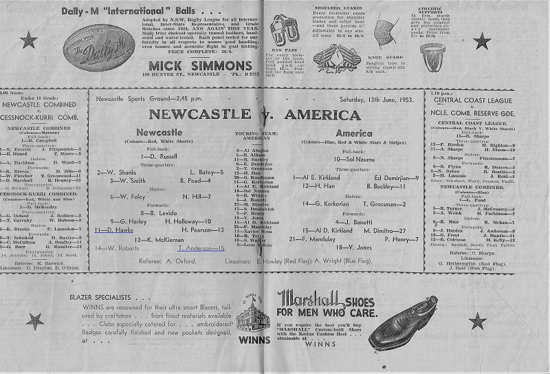 Newcastle vs America 1953.