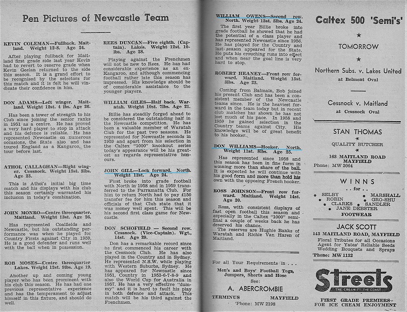 Newcastle Pen Pics 1960.